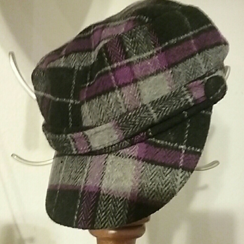 Gray & purple hat